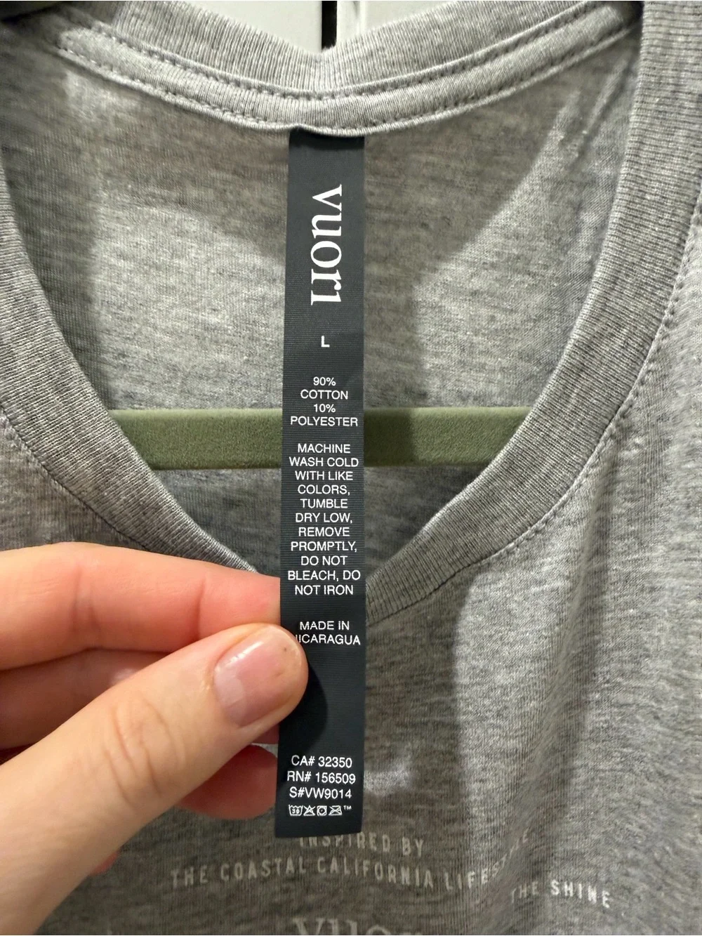 Vuori Tank Size Large Grey